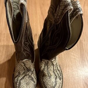 Vintage 1980s Bronco Children's Cowboy Boots, Size 9D